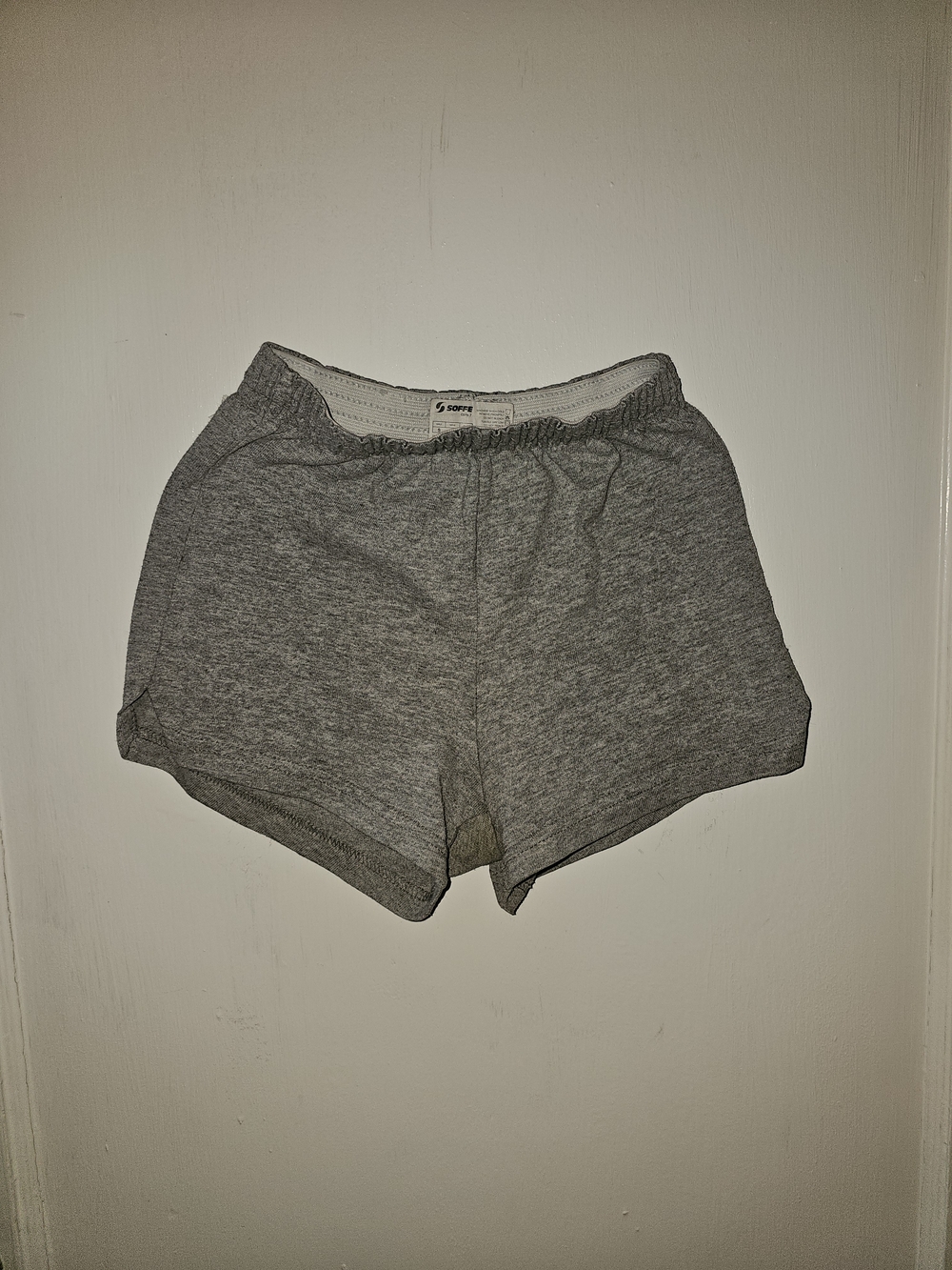 SOFFE Girls Gray Athletic Cheer Shorts Size 7 Elastic Waist